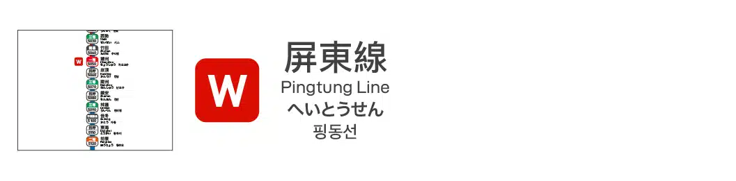 屏東線 車站編號與等別路線圖的按鈕