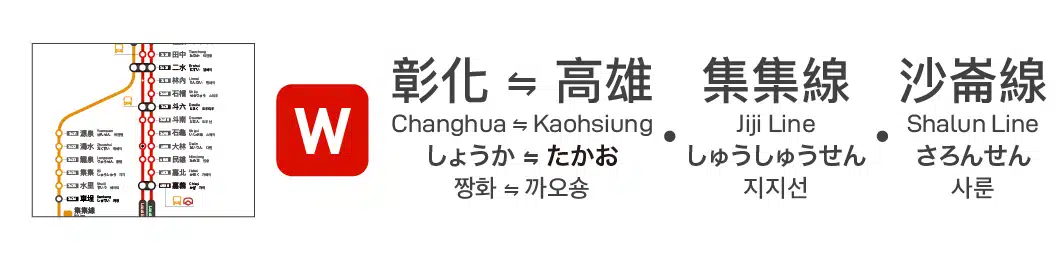 西部幹線（彰化 ⇄ 高雄）各站停靠指南的按鈕